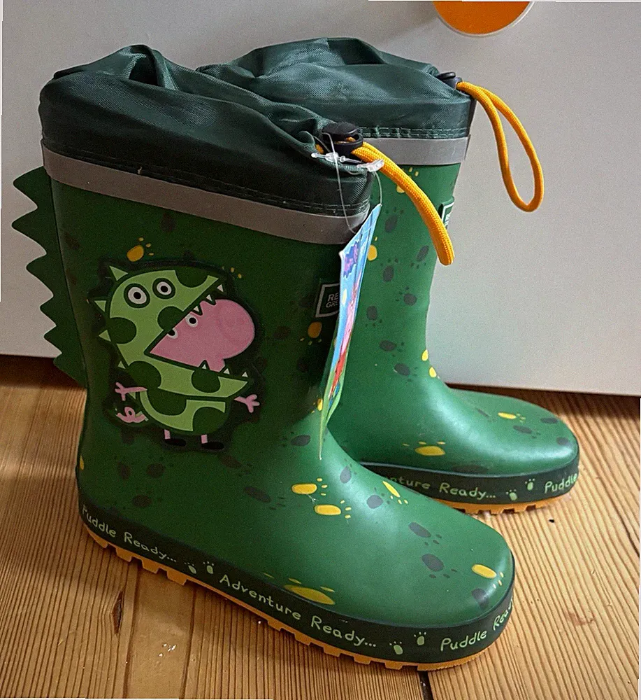 Regatta Kinder Gummistiefel Peppa Pig Dino Grün reflektierend EU 31