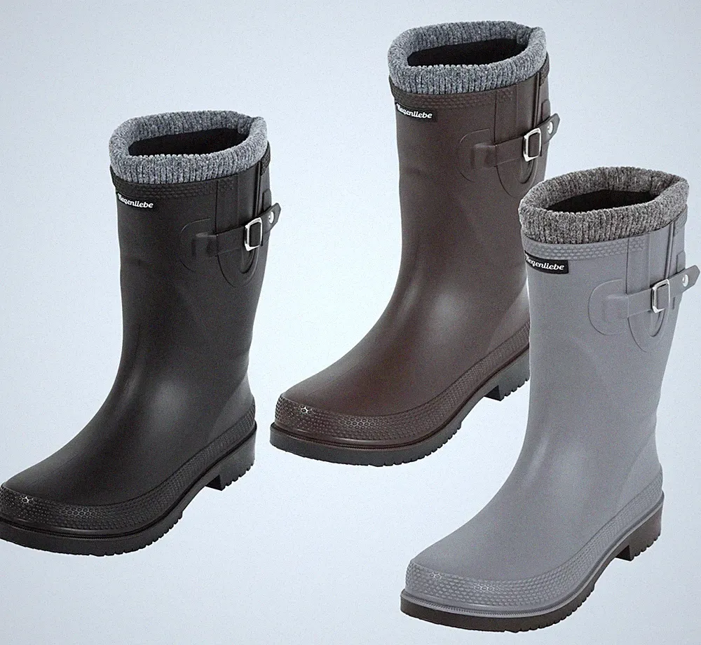 Regenliebe Damen Gummistiefel Pfütze-W warm gefüttert halbhoher Regenstiefel