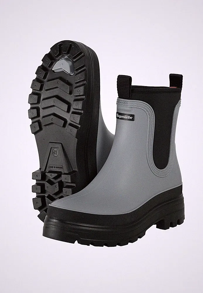 Regenliebe Damen Regenstiefel Short Story grau Halbschaft Gummistiefel wärmend
