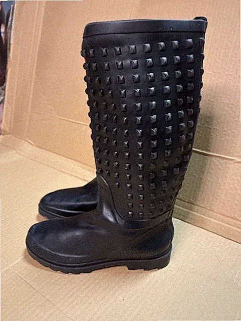 Regenstiefel schwarz genagelt Gr. 41
