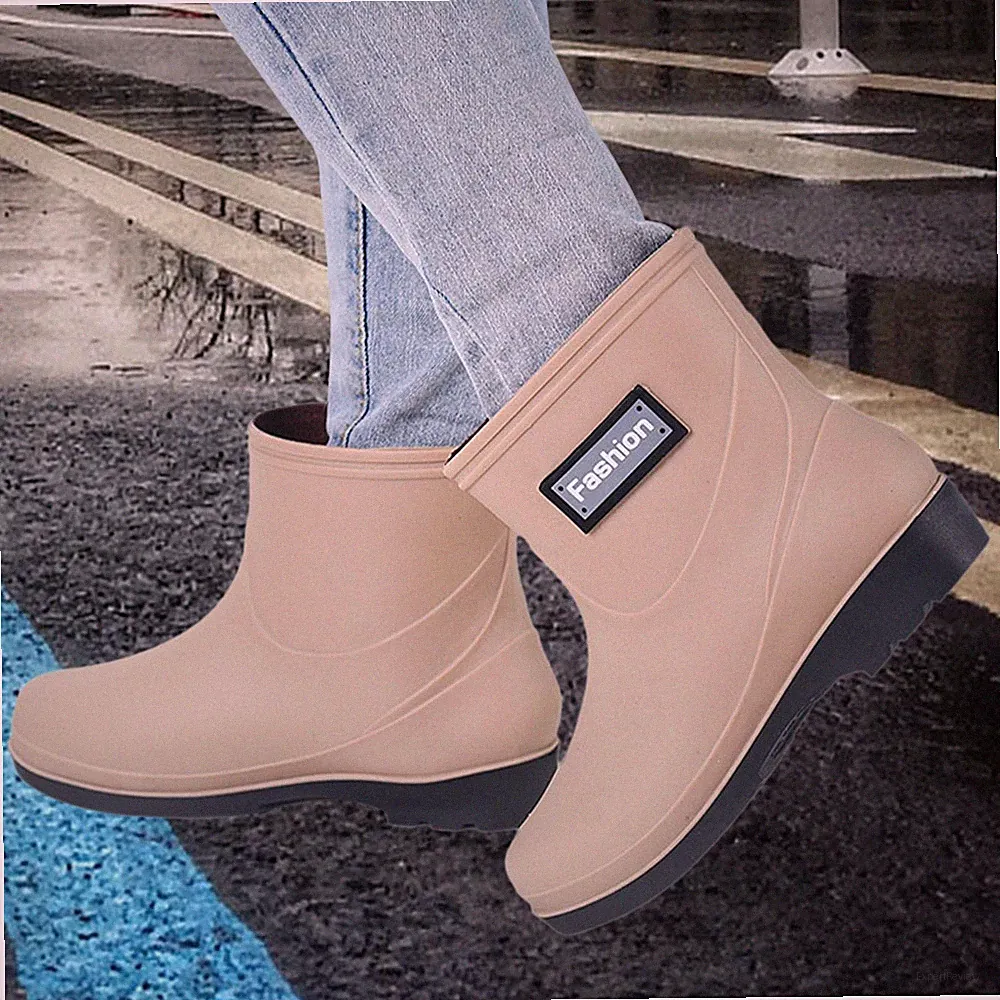 Regenstiefel wasserdichte, bequeme Stiefel mit mittlerer Wade für Camping