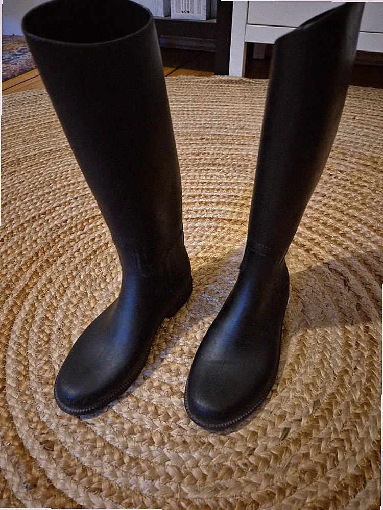 Reiterstiefel Gummistiefel Gr 33 Schwarz Ungefüttert Gebraucht Guter Zustand