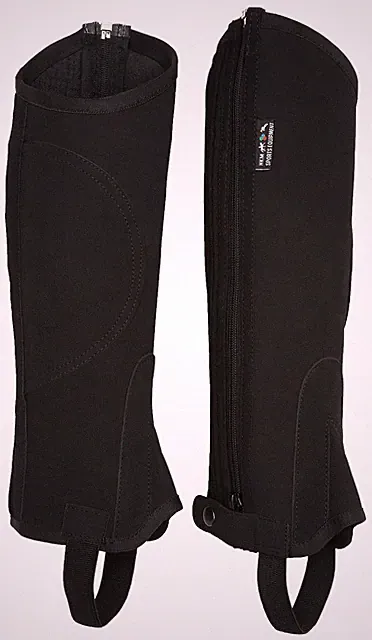 Reitletten aus Nubukimitat mit Elastikeinsatz, schwarz, S36, 557937