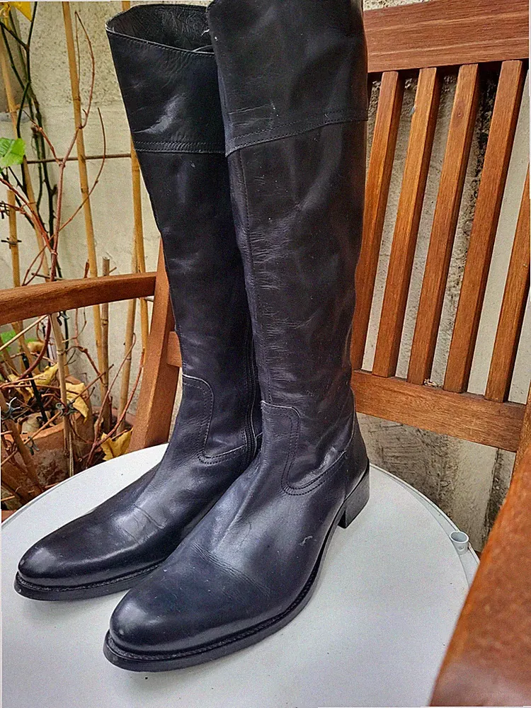 "Reitstiefel", Unisex, "Buffalo London", Gr. 41,Leder, schwarz. Reitstiefelstil
