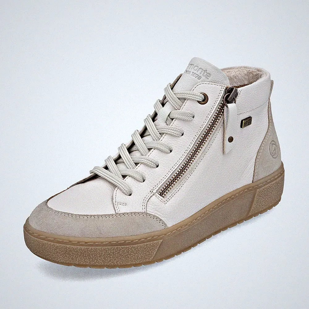 REMONTE Damen Bootie FLEECEFUTTER Reißverschluss EINLAGEN geeignet weiss