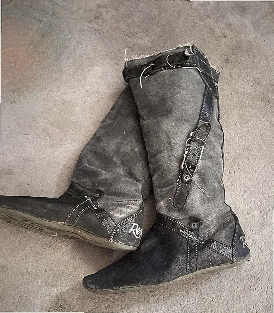 Replay Stiefel aus Canvas, Schnallen & Used-Style, Gr 40 – Vintage Festival Look