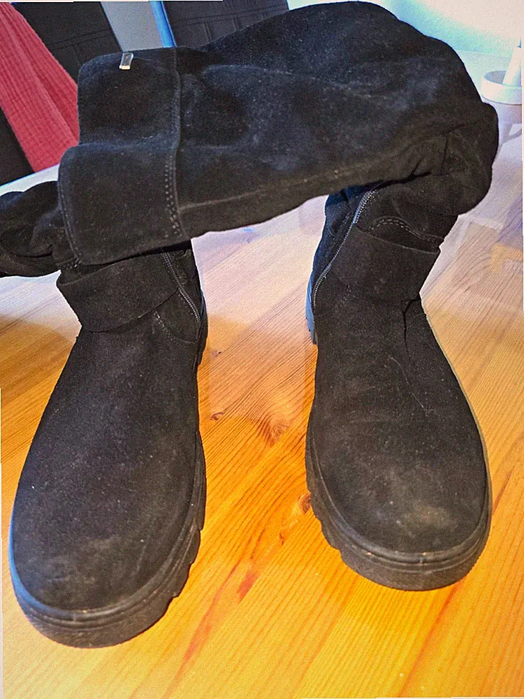 RICOSTA Damen Schneestiefel Wildleder schwarz EU 41 gefüttert Reißverschluss