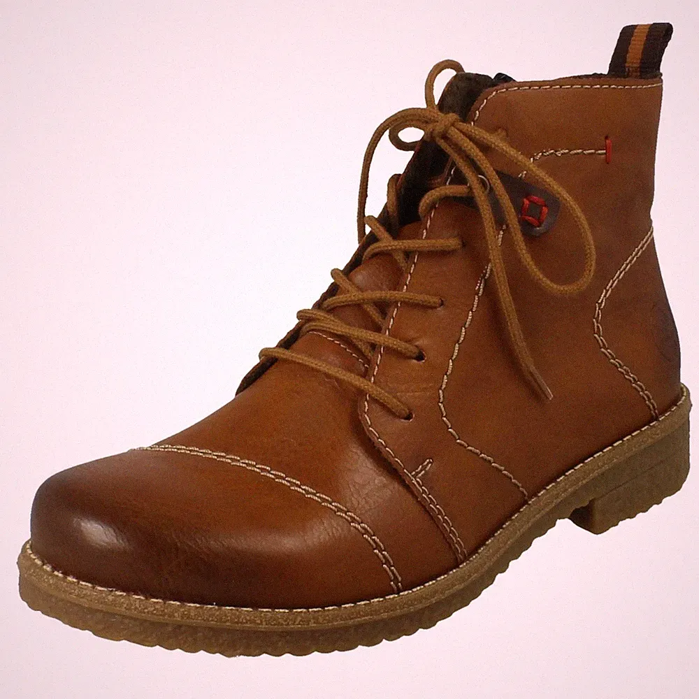 Rieker '73501 Damen Braun Synthetik Warm Gefüttert Schnürer & Reißverschluss Stiefeletten