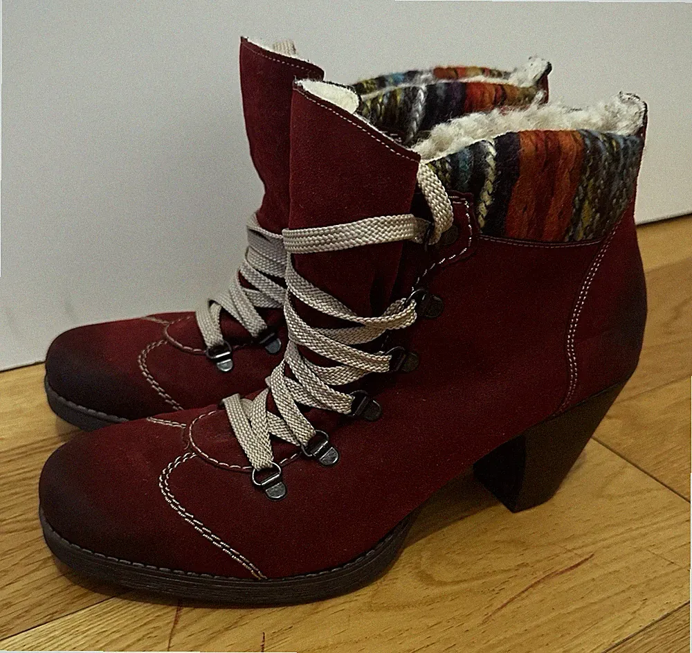 Rieker Chelsea Boots Stiefeletten Stiefel NEU 40 Teddyfutter Blockabsatz winter