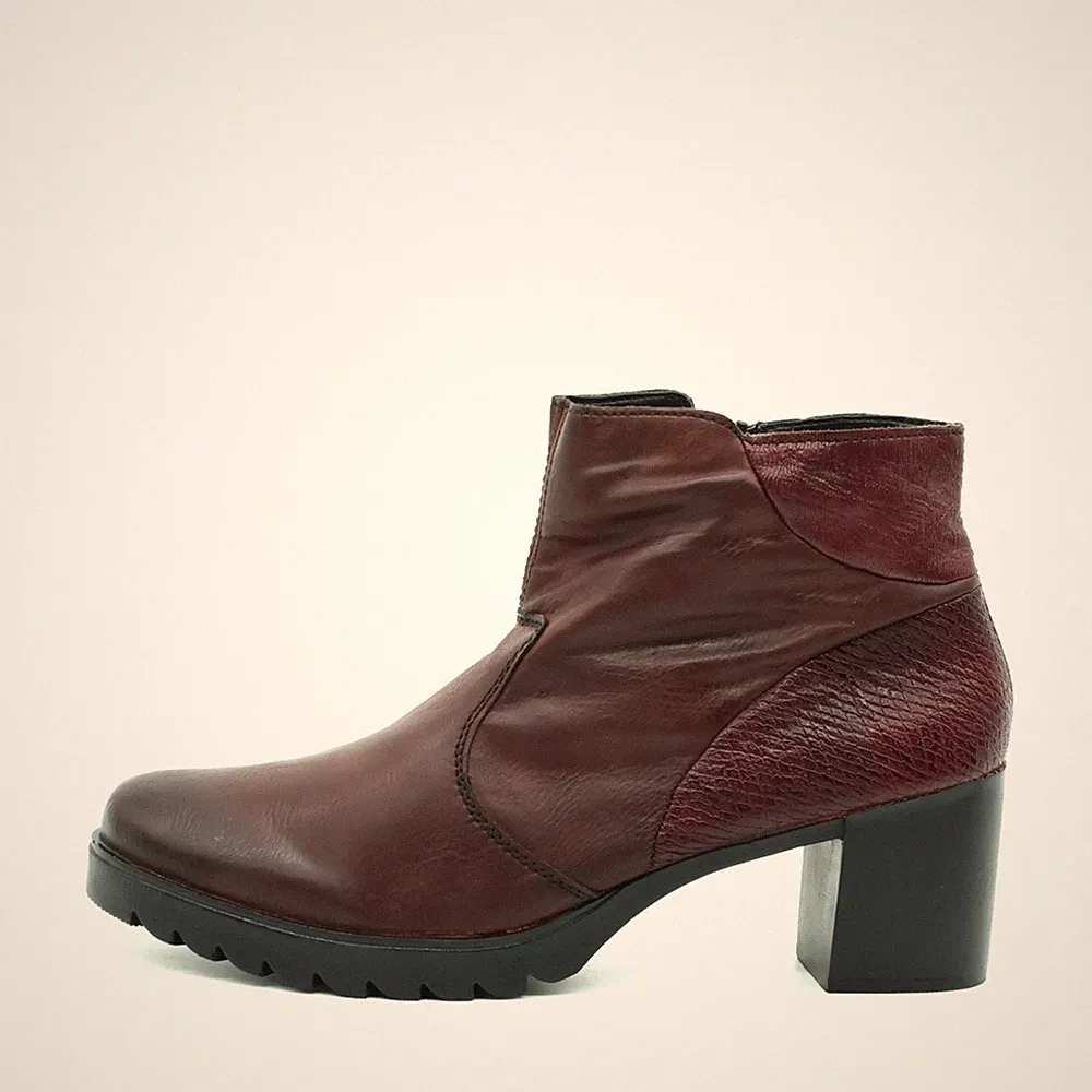 Rieker Damen 2623 Stiefel Bordeaux Leder Knöchelhoch Komfort Stiefeletten EU 41