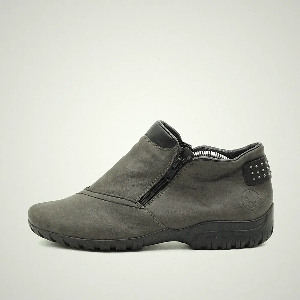 Rieker Damen 53766 Halbschuhe Grau Leder Antistress Stiefeletten EU 40