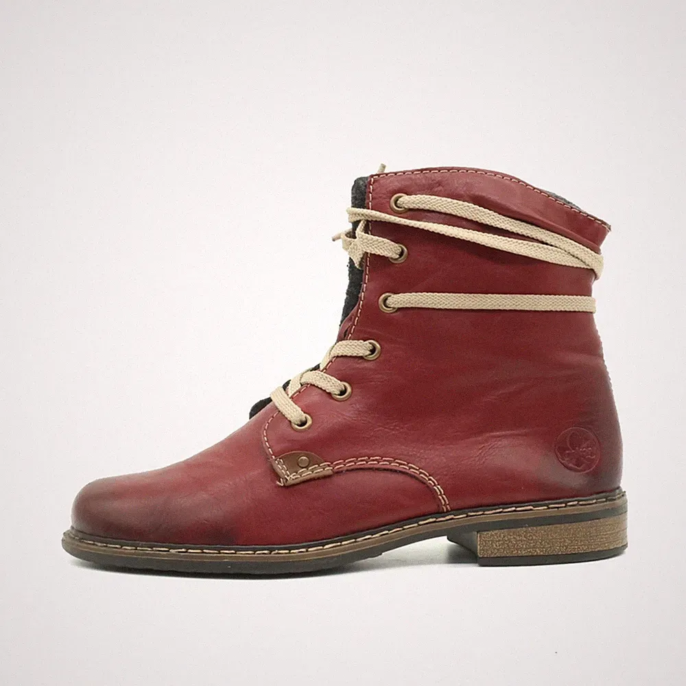 Rieker Damen 71220-38 stiefel weinrot leder comfort stiefeletten EU 38
