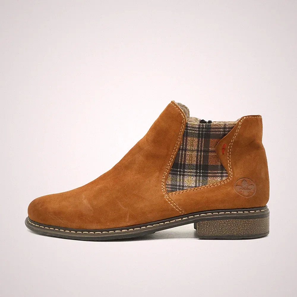 Rieker Damen 74964-23 Stiefeletten braun Leder Knöchelhoch Chelsea Boots EU 37