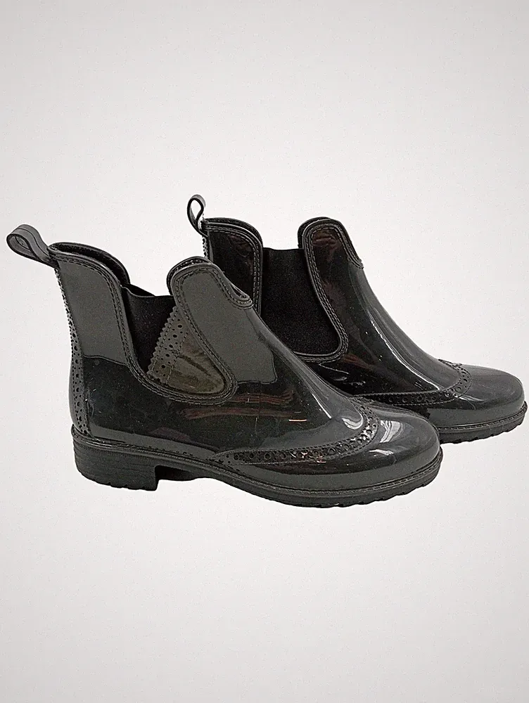 Rieker Damen Chelsea Boots Stiefelette Gr. 38 Schwarz Gummistiefel Praktisch
