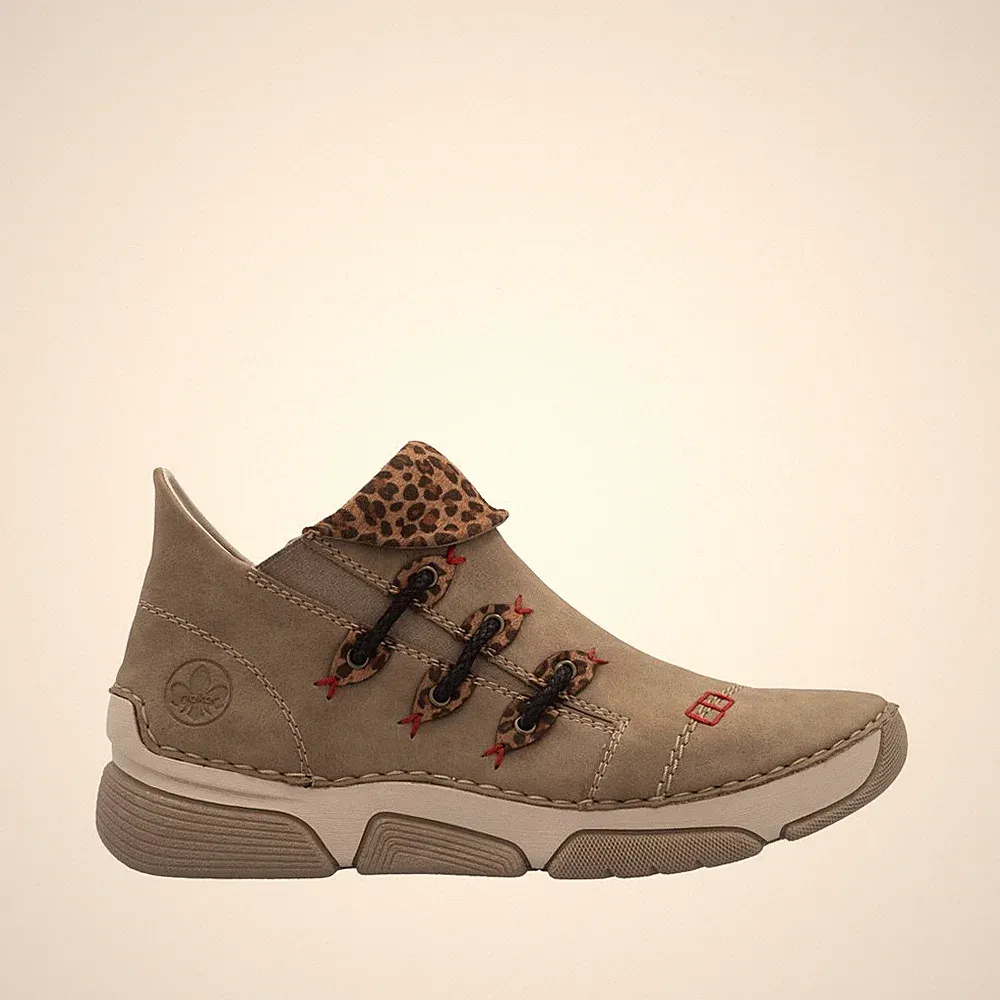 RIEKER DAMEN Kurzstiefel Boot Sneaker beige 45983-64