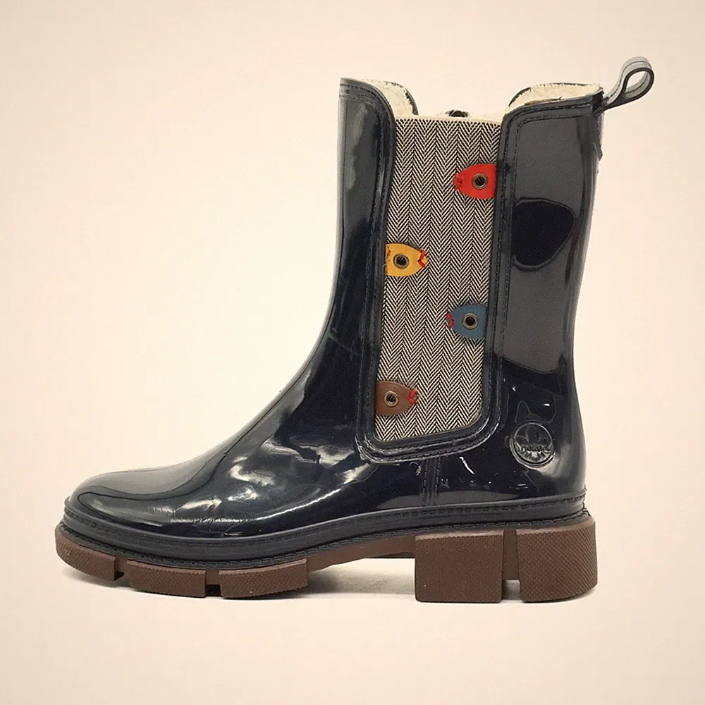 Rieker Damen Schicke Boots mit Muster Reißverschluss Stiefeletten EU 38