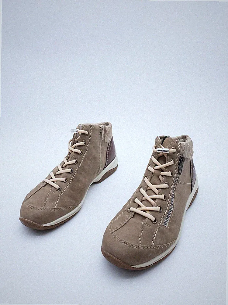 rieker Damen Schnürboots Boots Schnürstiefeletten beige Gr 40 EU Art 26960-55