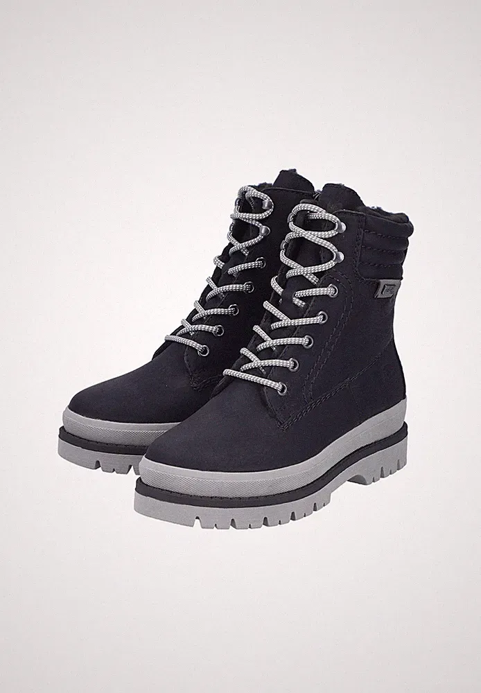 Rieker Damen Schnürstiefel Stiefelette warm gefüttert Y6225-00 Schwarz