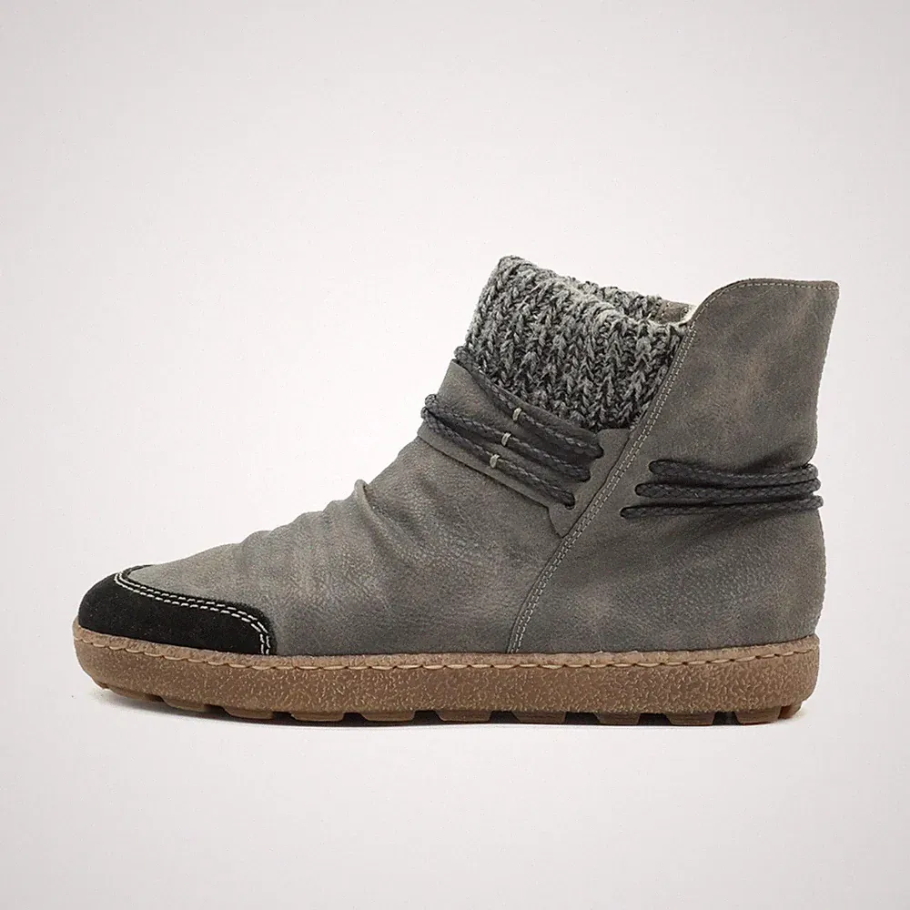 Rieker Damen Stiefel Grau Synthetik Knöchelhoch gefüttert Bootie EU 39