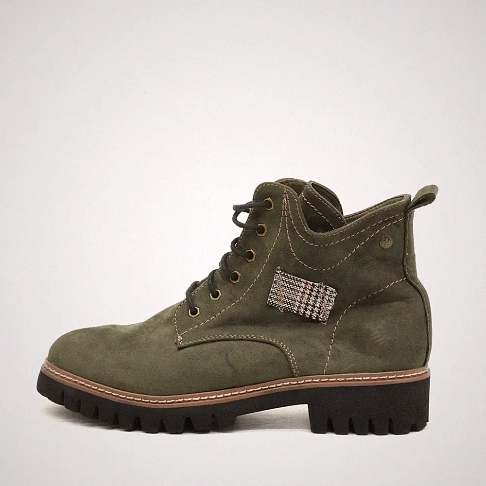 Rieker Damen Stiefel Grün Wildlederimitat Knöchel Komfort Schnürstiefel EU 42