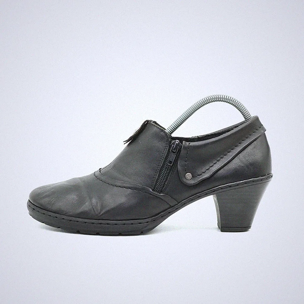 Rieker Damen Stiefel Schwarz Leder Knöchelhoch Komfort Halbstiefel EU 39