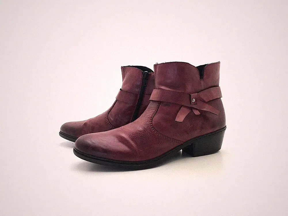 Rieker Damen Stiefel Stiefelette Ankle Boots Rot Gr. 42 (UK 8)