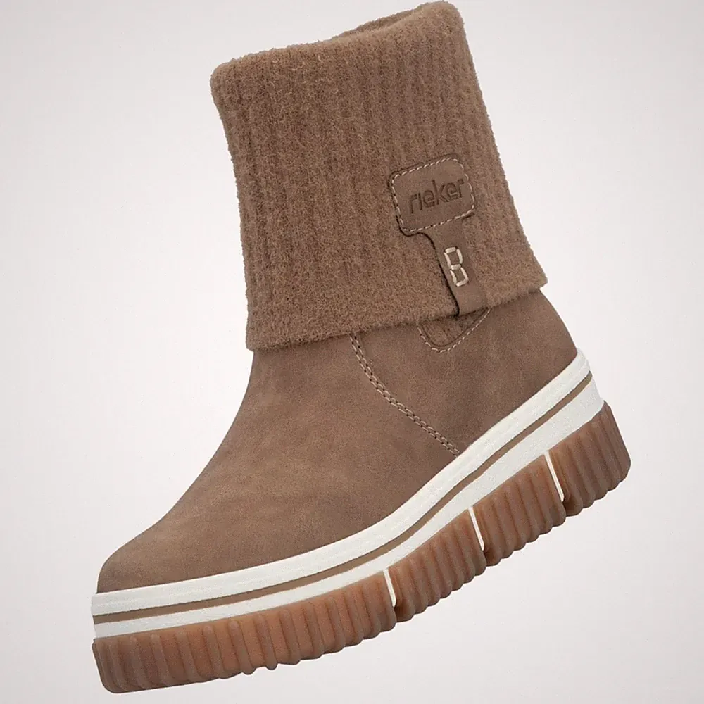 Rieker Damen Stiefel Stiefelette gefüttert Braun Y6350-24 Wechselfußbett Komfort