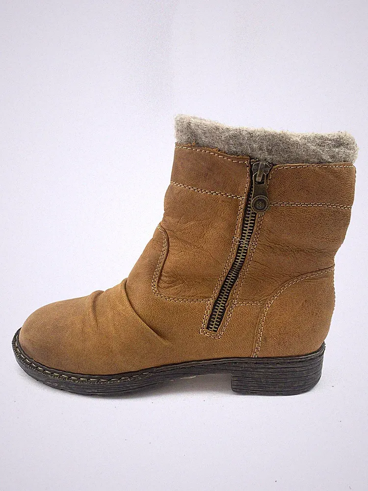 RIEKER DAMEN STIEFEL STIEFELETTEN BOOTS Gr:38 Uk:5 BRAUN