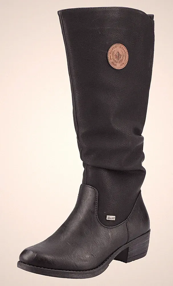 RIEKER Damen Stiefel WARMFUTTER schwarz RIEKER-TEX Reißverschluss