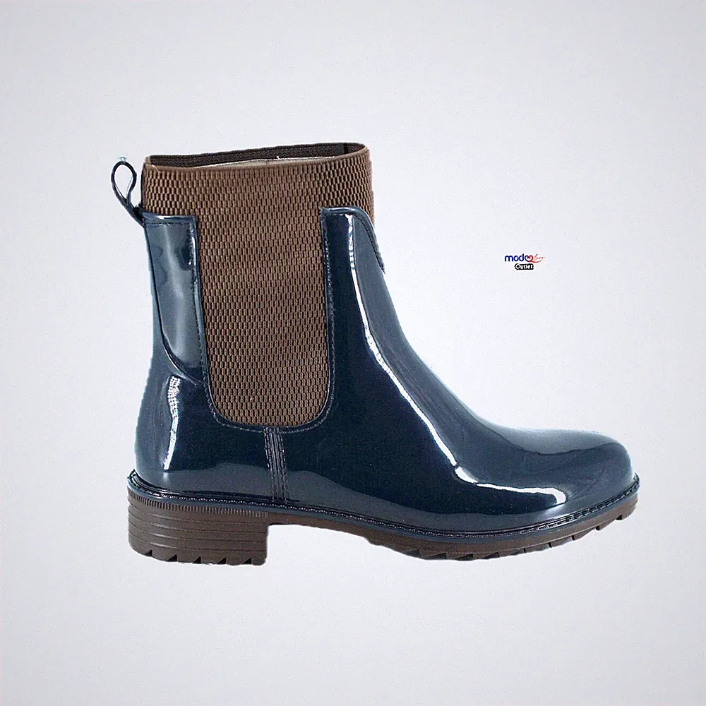 Rieker Damen Stiefelette Gummistiefel Blau Warmfutter Größe 37 G1-37