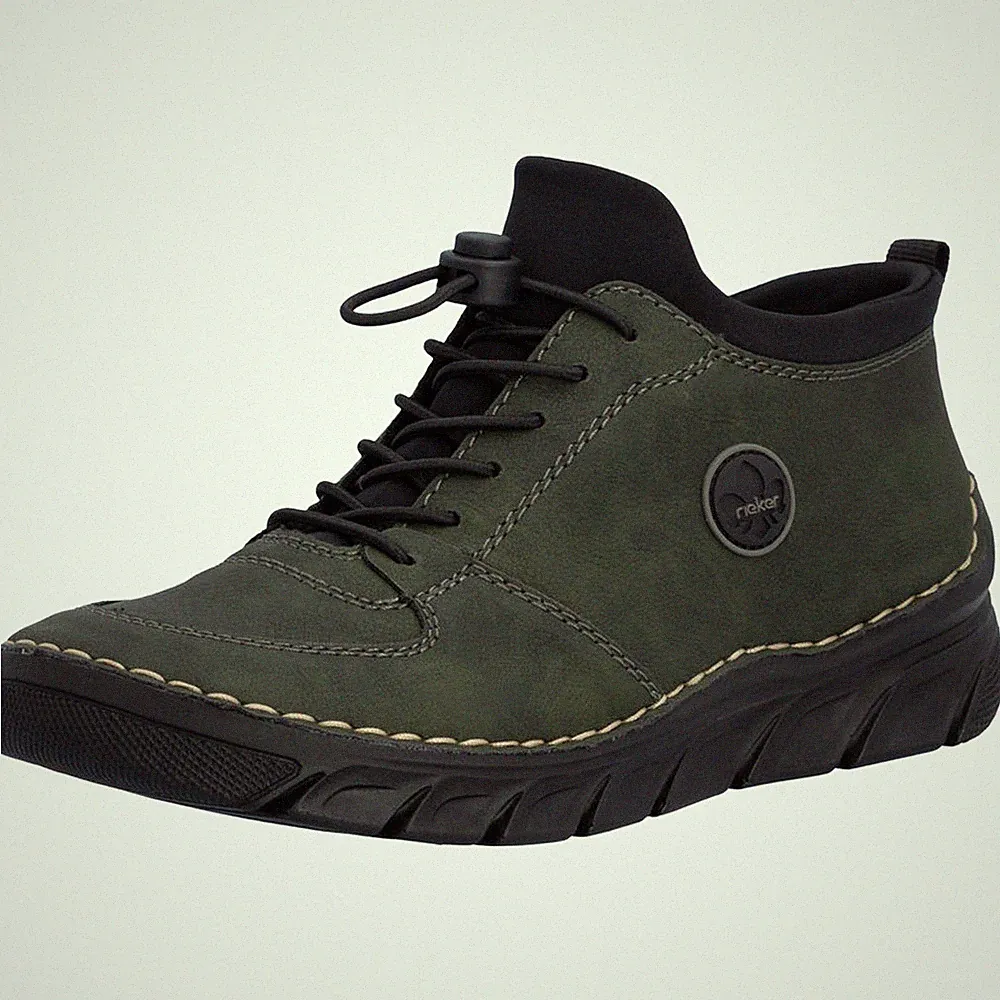 Rieker Damen Stiefelette Gummizug Profilsohle Reißverschluss 55071