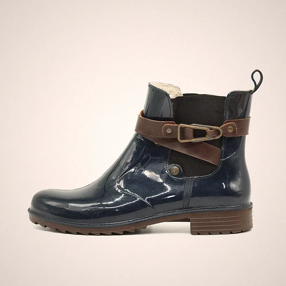 Rieker Damen Y3402-14 Stiefeletten Blau Synthetik Chelsea Boots EU 40