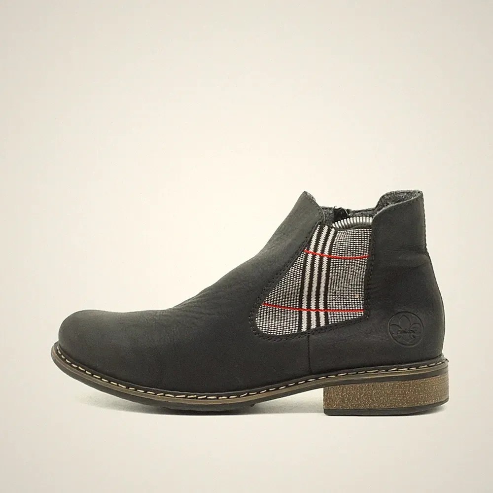 Rieker Damen Y3443-00 Stiefelette Schwarz Kunstleder Chelsea Boots EU 38
