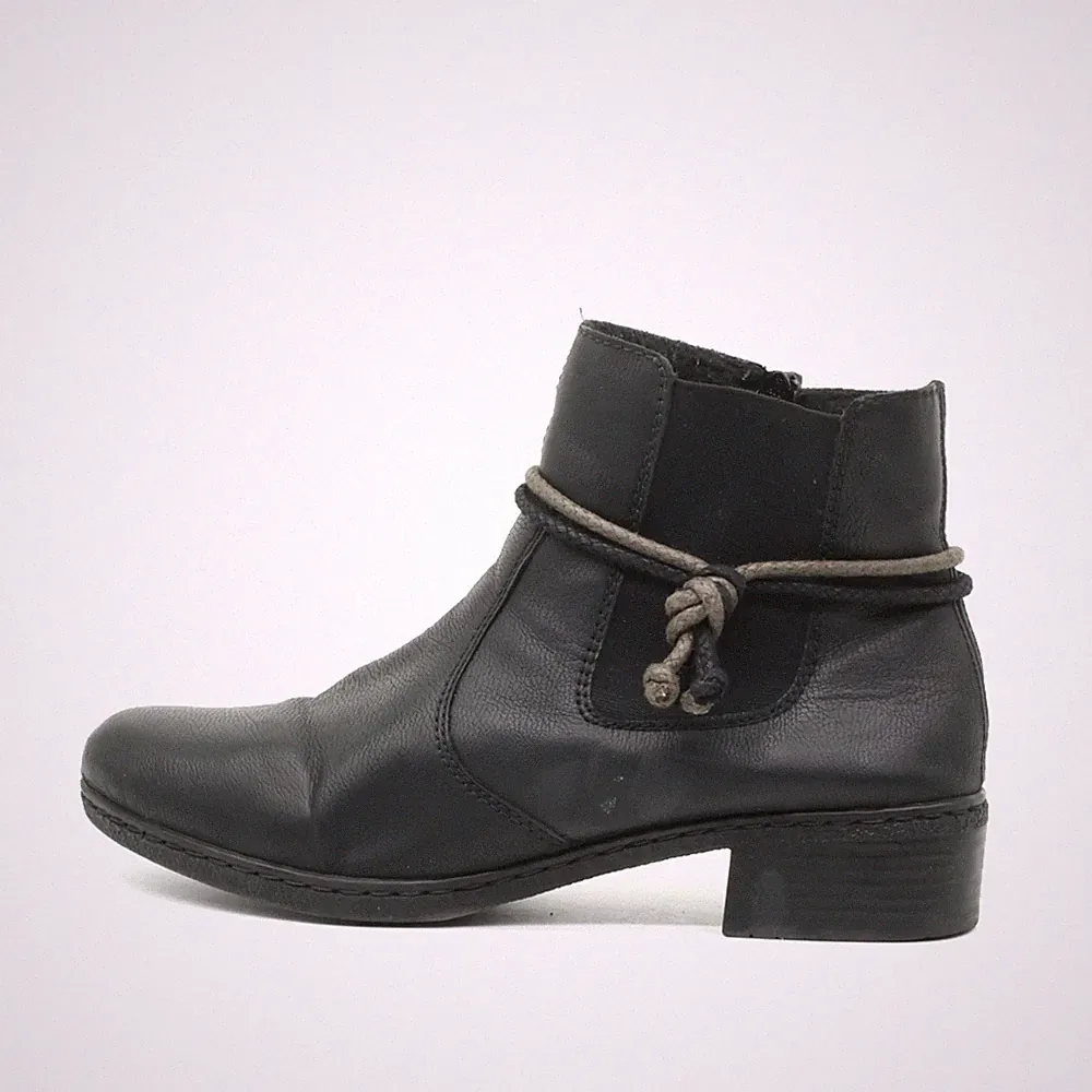 Rieker Damen Y4420 Stiefelette Schwarz Leder Antistress Stiefeletten EU 41