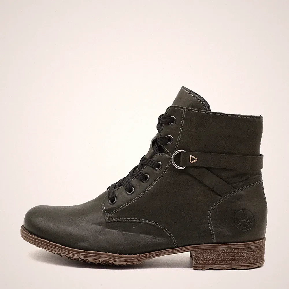 Rieker Damen Y9133 Boots Olivgrün Synthetik Damenstiefel Stiefeletten EU 40