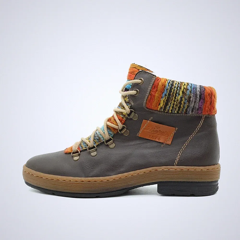 Rieker Damen Z4243-45 Stiefel Braun/ Echtleder Knöchelhoch Boots Outdoor EU 41