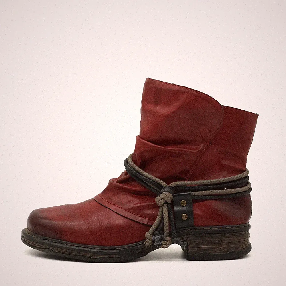 Rieker Damen Z9593-35 Stiefeletten Rot Kunstleder Knöchelhoch Anti Stress EU 38