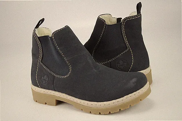 Rieker Gr.38 Damen Komfort Stiefel Stiefeletten Boots Blau TOP L 337