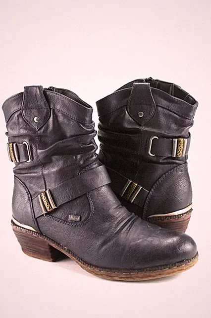 Rieker Gr.39 Damen Komfort Stiefel Stiefeletten Boots Winter Blau TOP K 835