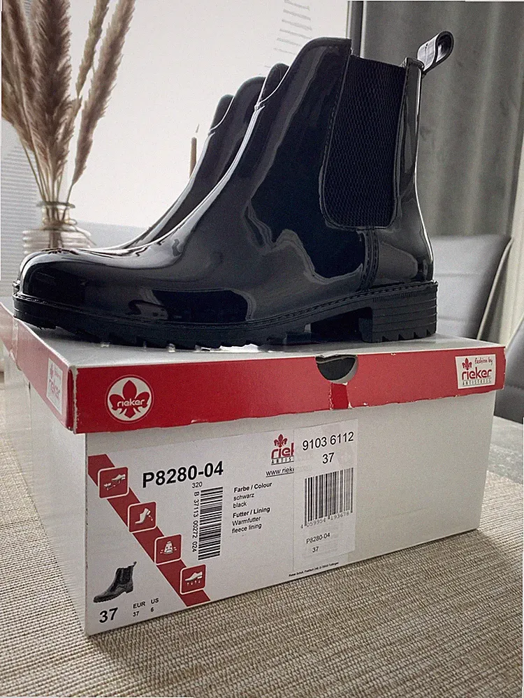 Rieker Gummistiefel Gr. 36 mit Stretcheinsatz schmale Form* 1 mal getragen
