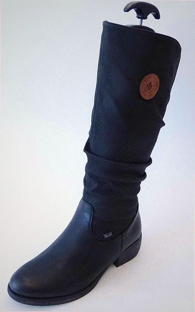 Rieker Langschaft Stiefel 93157 00 schwarz Reißverschluß warm