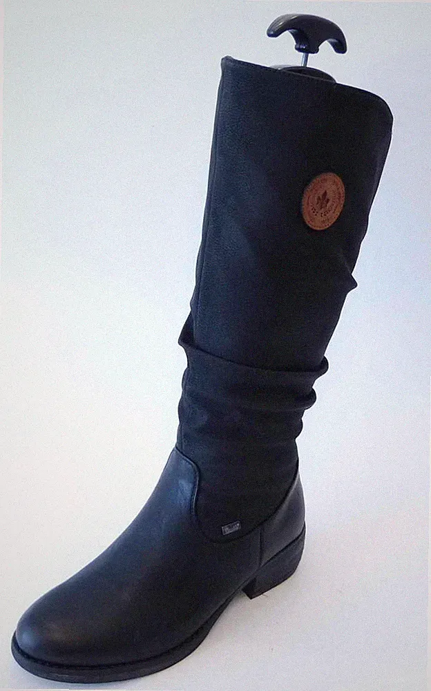 Rieker Langschaft Stiefel 93157 00 schwarz Reißverschluß warm