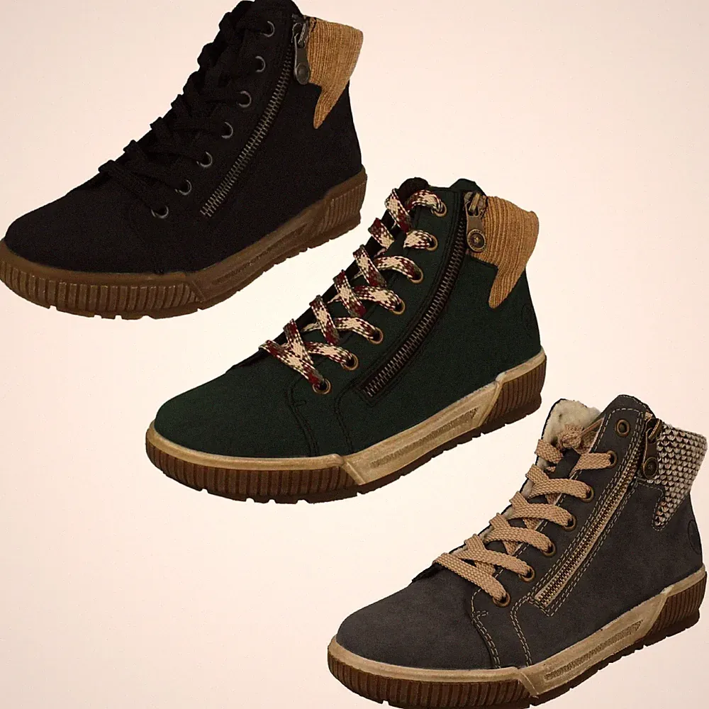 Damen Rieker 'N0709' Freizeitstiefel mit Spitze & Reißverschluss warm gefüttert