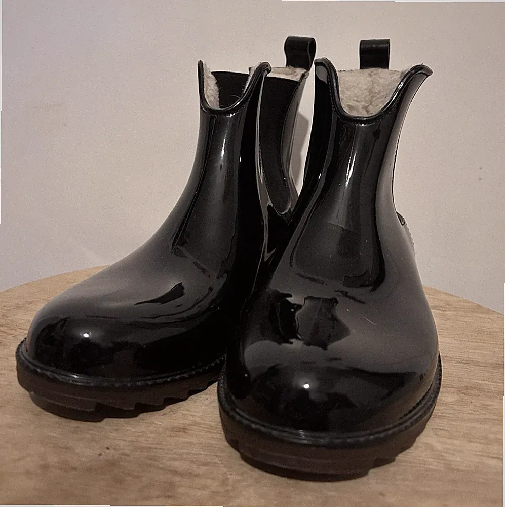 Rieker Stiefeletten Gummistiefel Chelsea Boots Gr. 42 schwarz gefüttert Outdoor