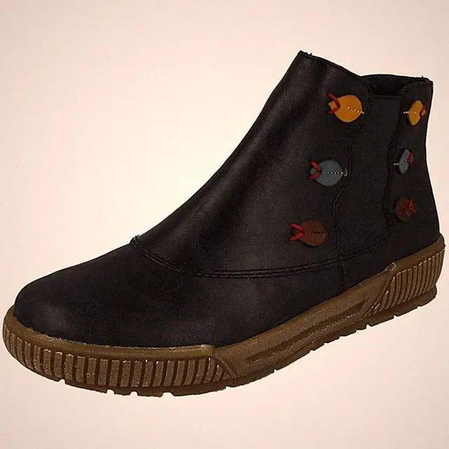 Rieker Stiefeletten N0751 blau Synthetik Fleece Socke gefüttert Knöchelmitte