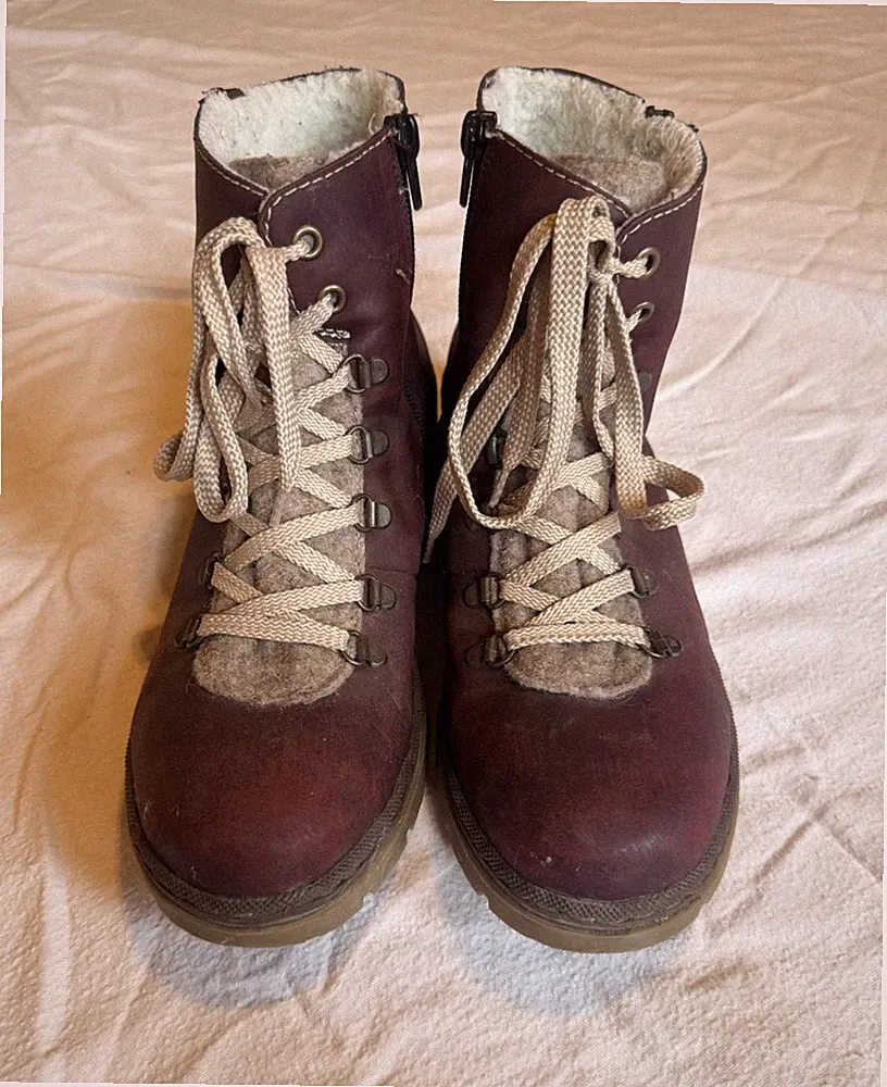 Rieker Stiefletten / Stiefel, Winterboots, Größe 41, Rot, gefüttert, NEU