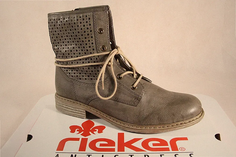 Rieker Z2125 Damen Stiefel Stiefelette Siefeletten Schnürstiefel Boots grau NEU!