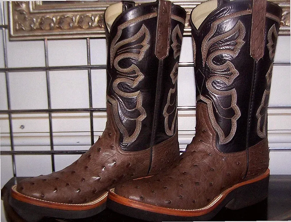 Rios Of Mercedes Voll Feder Strauß Krepp Sohle Cowboy Stiefel Damen 7.5 C