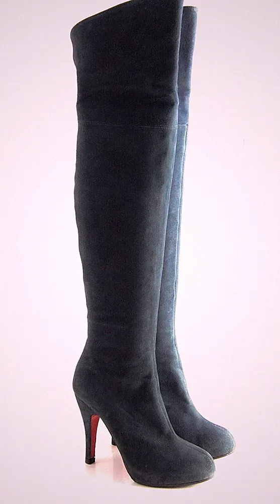 Roberto Festa Over the Knee boots Blau Wildleder Hoher Absatz Damen Größe 7 Eu