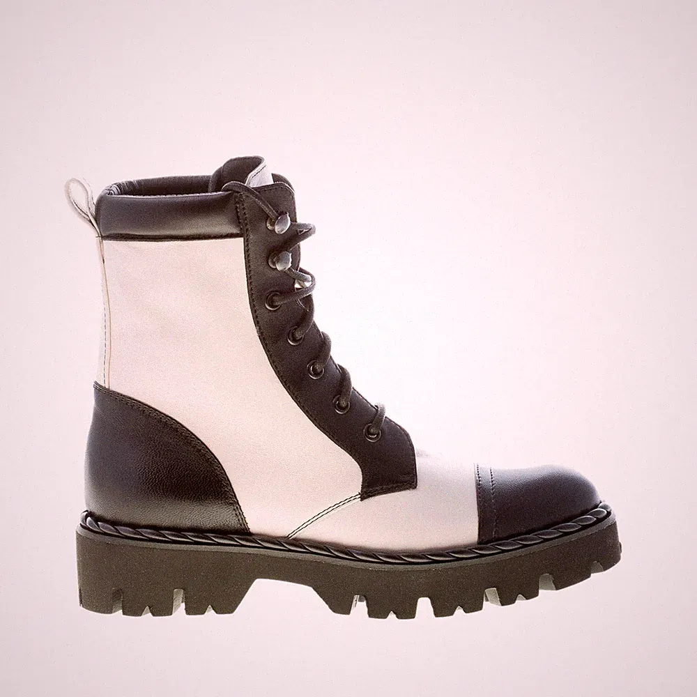 ROBERTO FIESTA Damenschuhe Amphibien Silvie aus weichem Nappaleder schwarz und elfenbein